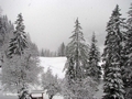 Blick von unserem Balkon, es schneit mal wieder