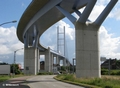 Die Rügenbrücke über den Strelasund, Aufnahme von der Werftstraße