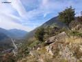 Blick ins Vinschgau mit der Etsch und dem Ortler sowie Schloß Juval