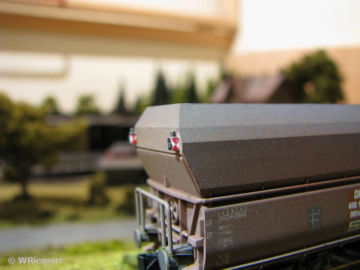 Schlusssignal Zg 3 mit zwei Petroleumlaternen (Detailaufnahme)